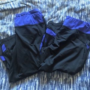 2 Tek Gear Yoga Capris black purple Size Medium